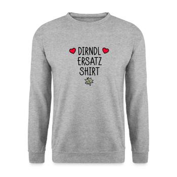 T-shirt de remplacement Dirndl - Sweat-shirt Unisexe - gris chiné - Devant - Alina (178cm) & Michal (187cm)