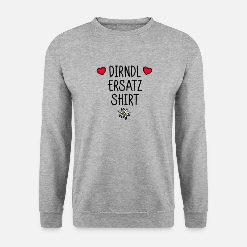 Dirndl Ersatzshirt - Unisex Pullover - Weißgrau meliert