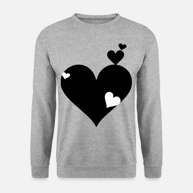 Herz in Herz - Unisex Pullover - Weißgrau meliert