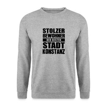 Stolzer Bewohner der besten Stadt Konstanz - Unisex Pullover - Weißgrau meliert - Vorne - Alina (178cm) & Michal (187cm)