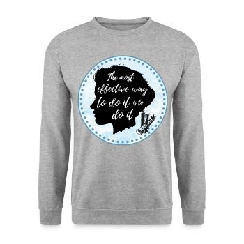 Amelia Earhart motivational - Unisex Pullover - Weißgrau meliert - Vorne - Alina (178cm) & Michal (187cm)