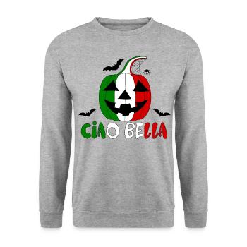 Helloween Italy ciao bella - Unisex Sweatshirt - salt & pepper - Front - Alina (178cm) & Michal (187cm)
