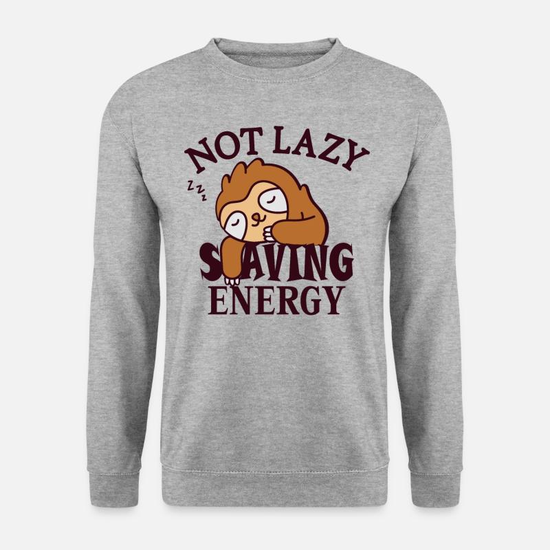 Not lazy, Saving Energy Sloth - Unisex Sweatshirt - salt & pepper