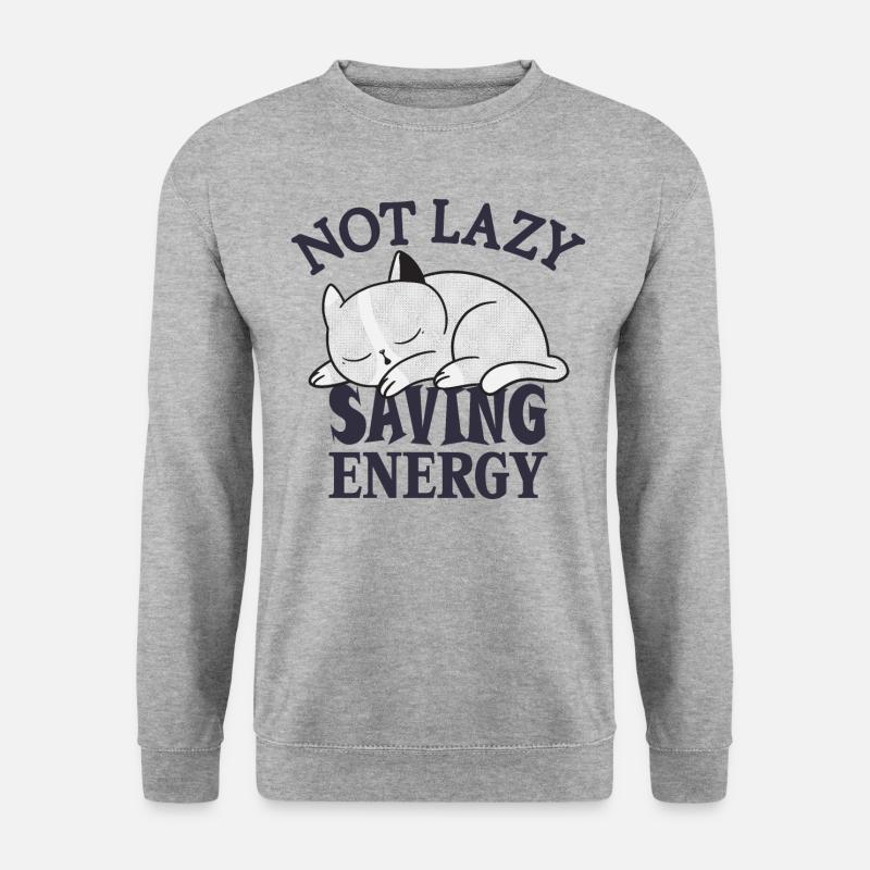 Not lazy, Saving Energy Cat - Unisex Sweatshirt - salt & pepper