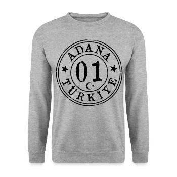 Adana 01 Vintage - Unisex Sweatshirt - salt & pepper - Front - Alina (178cm) & Michal (187cm)