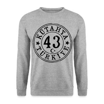 Kütahya 43 Vintage - Unisex Sweatshirt - salt & pepper - Front - Alina (178cm) & Michal (187cm)