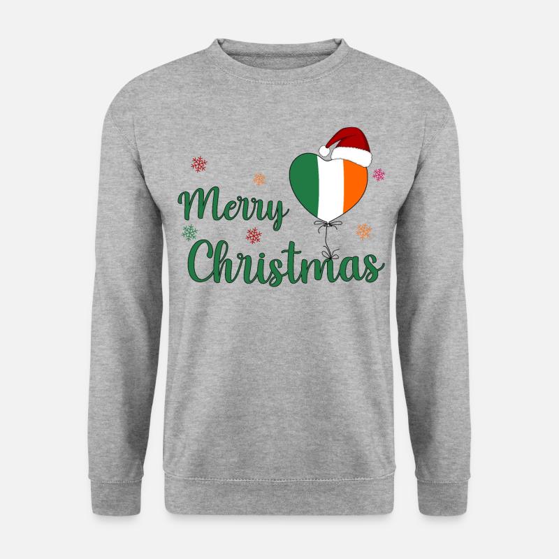 Merry Christmas Irland - Unisex Pullover - Weißgrau meliert