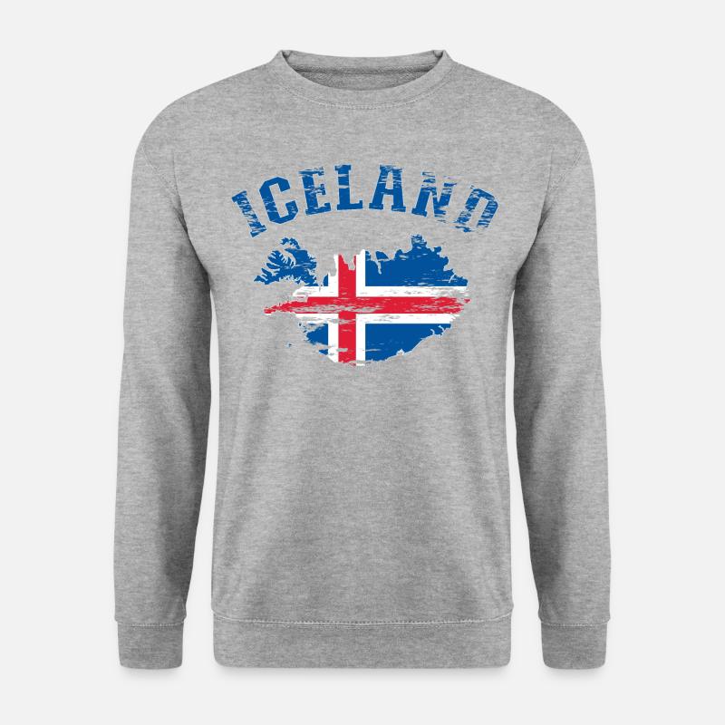 Carte murale de l’Islande Drapeau utilisé - Sweat-shirt Unisexe - gris chiné