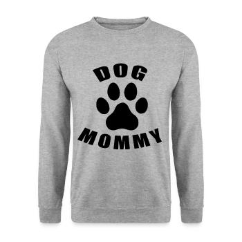 Dog Mommy - Unisex Pullover - Weißgrau meliert - Vorne - Alina (178cm) & Michal (187cm)