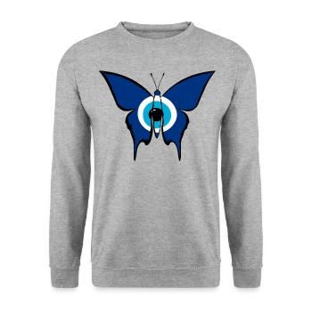 Nazar butterfly - Unisex Sweatshirt - salt & pepper - Front - Alina (178cm) & Michal (187cm)