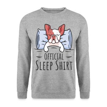 French Mastiff Official Sleep Shirt pour les fans de D - Sweat-shirt Unisexe - gris chiné - Devant - Alina (178cm) & Michal (187cm)