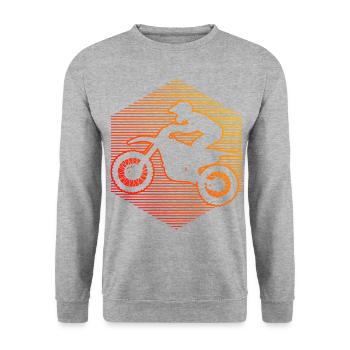 Dirt Biker Freestyle Motocross Motocross - Unisex Pullover - Weißgrau meliert - Vorne - Alina (178cm) & Michal (187cm)