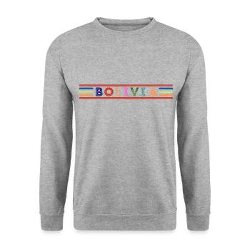 BOLIVIA - Sweat-shirt Unisexe - gris chiné - Devant - Alina (178cm) & Michal (187cm)