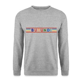 BURUNDI - Sweat-shirt Unisexe - gris chiné - Devant - Alina (178cm) & Michal (187cm)