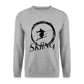skiing, ski fahren, ski, geschenk für skifahrer - Unisex Pullover - Weißgrau meliert - Vorne - Alina (178cm) & Michal (187cm)