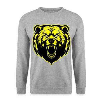 Tête de grizzli - Sweat-shirt Unisexe - gris chiné - Devant - Alina (178cm) & Michal (187cm)