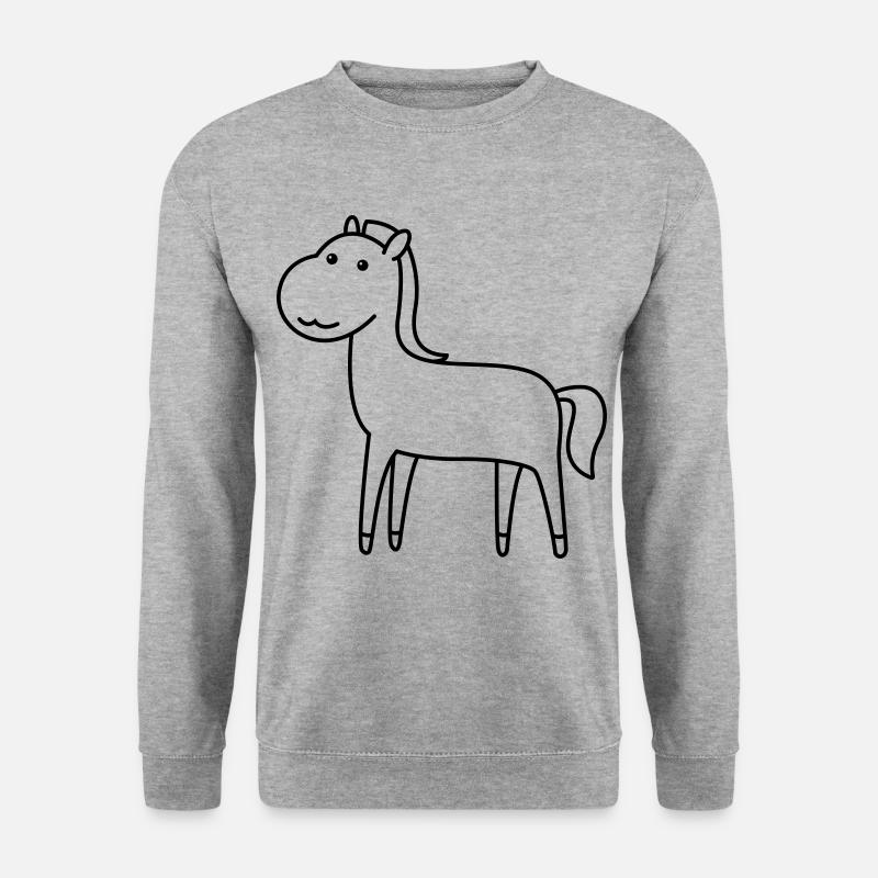Cheval Comic Animal - Sweat-shirt Unisexe - gris chiné
