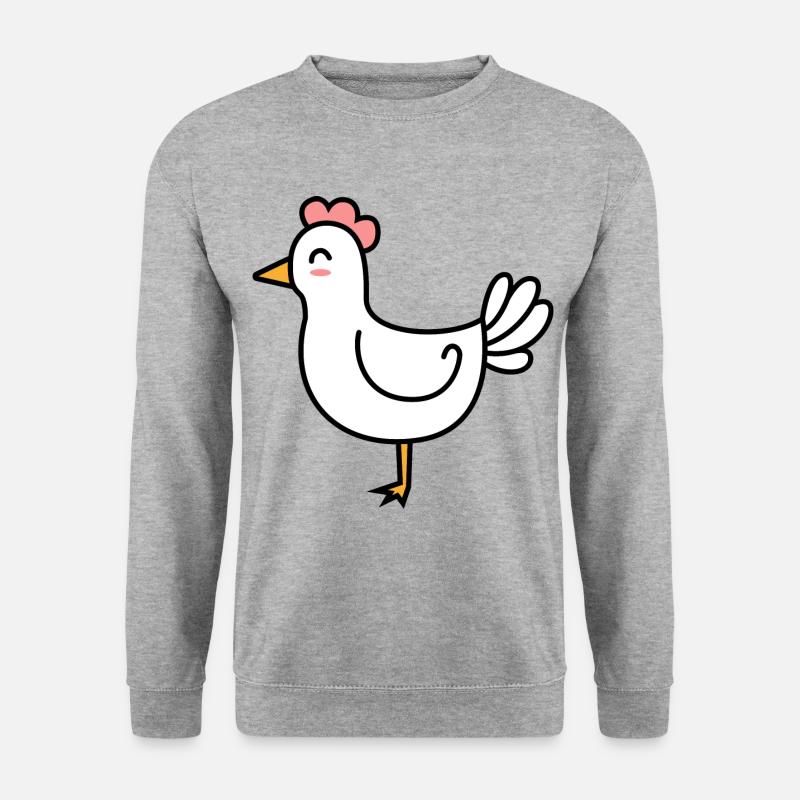 Huhn Comic Tier - Unisex Pullover - Weißgrau meliert