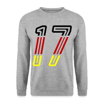 17 Number symbol Germany - Unisex Sweatshirt - salt & pepper - Front - Alina (178cm) & Michal (187cm)