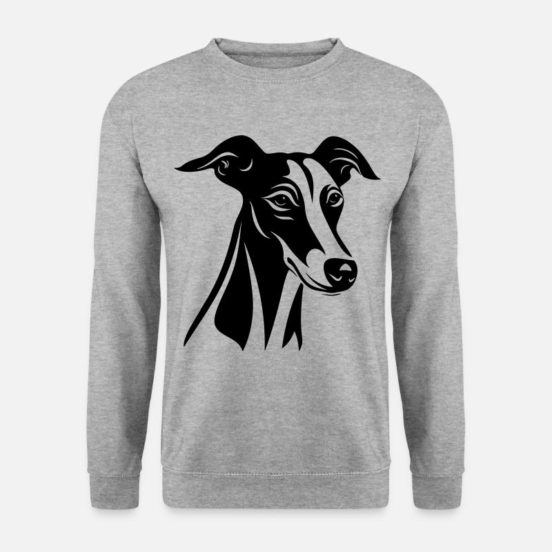 Greyhound Hund Kopf - Unisex Pullover - Weißgrau meliert