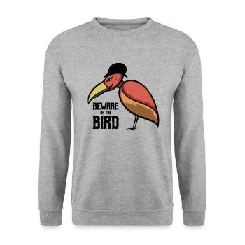 Beware of the Bird - Unisex Pullover - Weißgrau meliert - Vorne - Alina (178cm) & Michal (187cm)