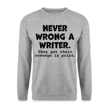 Ne vous trompez jamais sur une citation d’écrivain drôle - Sweat-shirt Unisexe - gris chiné - Devant - Alina (178cm) & Michal (187cm)
