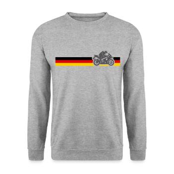 motos drapeaux allemagne moto - Sweat-shirt Unisexe - gris chiné - Devant - Alina (178cm) & Michal (187cm)