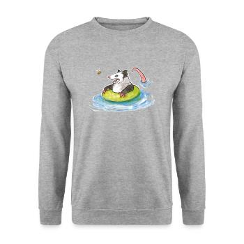 Beeware! - Unisex Pullover - Weißgrau meliert - Vorne - Alina (178cm) & Michal (187cm)