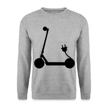 E-roller Icon - Unisex Pullover - Weißgrau meliert - Vorne - Alina (178cm) & Michal (187cm)