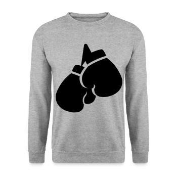Symbole des gants de boxe - Sweat-shirt Unisexe - gris chiné - Devant - Alina (178cm) & Michal (187cm)