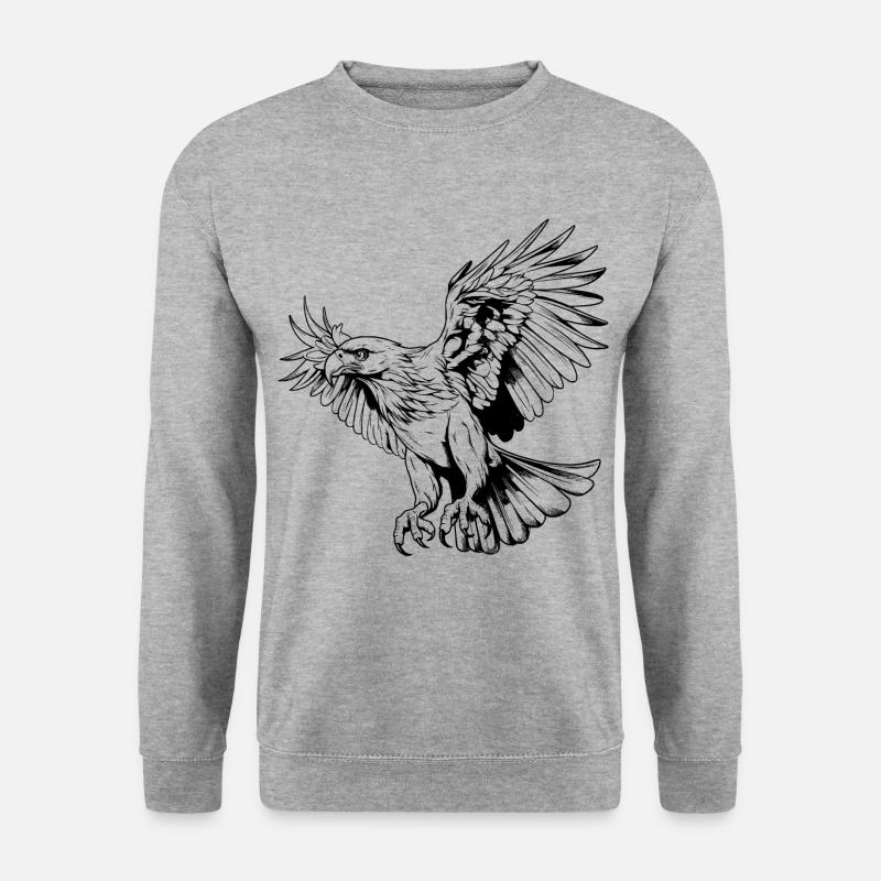Greifvogel - Unisex Pullover - Weißgrau meliert