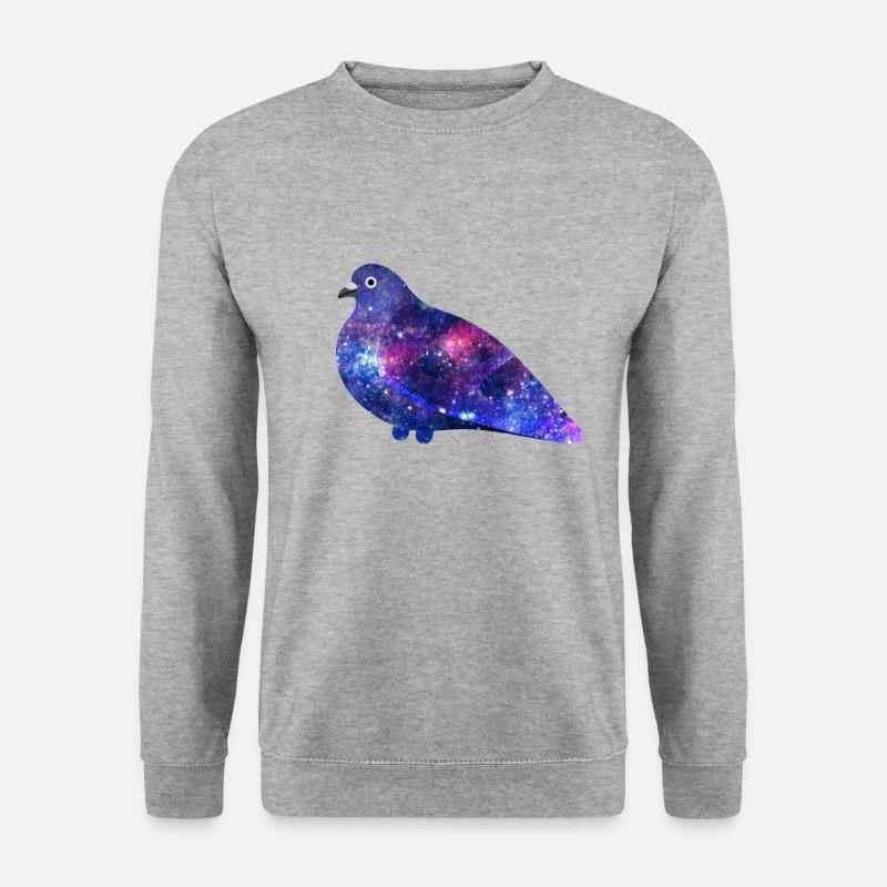 Galaxy Pigeon Friend - Unisex Pullover - Weißgrau meliert
