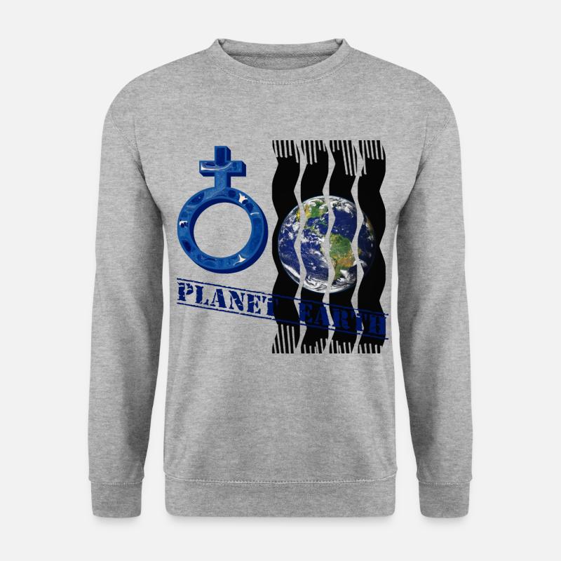 planet erde e 12 - Unisex Pullover - Weißgrau meliert
