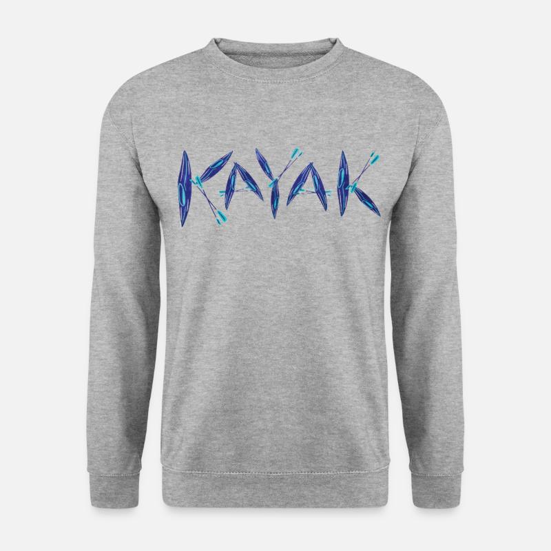 Kajak Geschenk Kajakfahrer Kanu-Kajak - Unisex Pullover - Weißgrau meliert