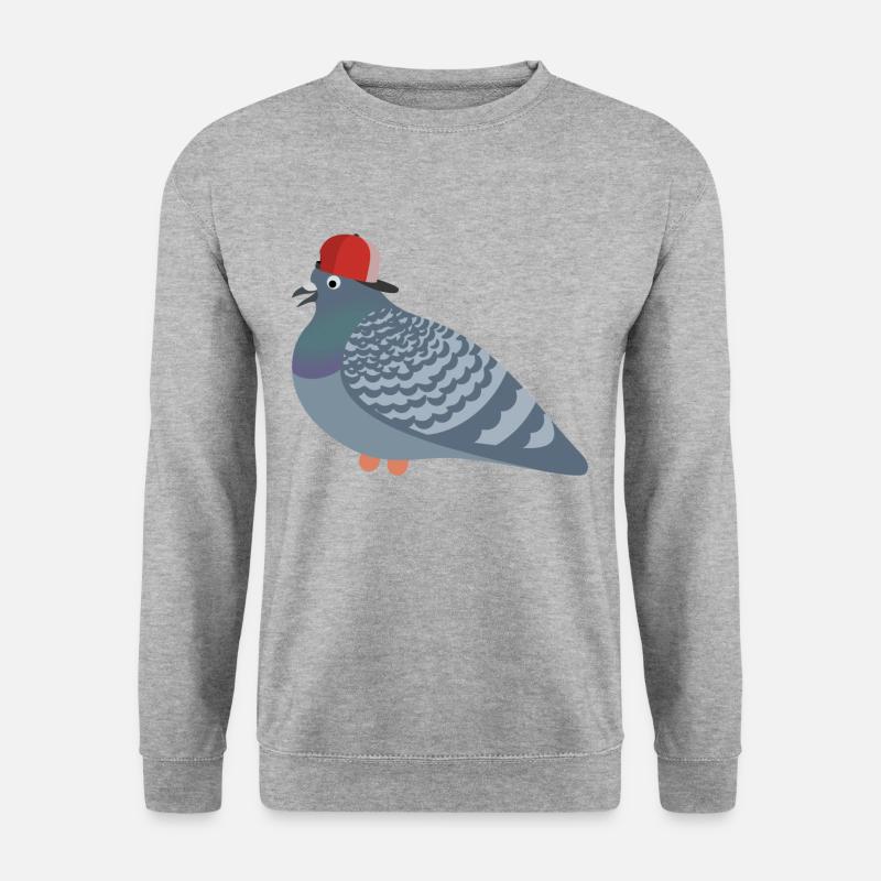 Cool Pigeon Friend - Unisex Pullover - Weißgrau meliert