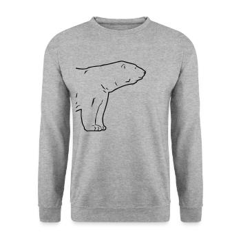 Polar Bear - Eisbär - Unisex Pullover - Weißgrau meliert - Vorne - Alina (178cm) & Michal (187cm)