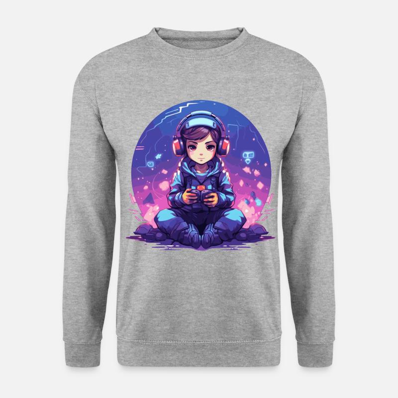 Gaming ist mein Leben - Unisex Pullover - Weißgrau meliert