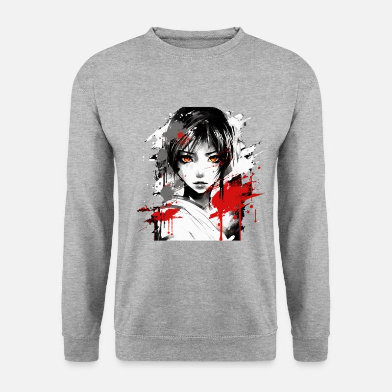 REDASIAN - Unisex Pullover - Weißgrau meliert