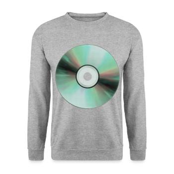 Fld.) CD compact disc music music hifi - Unisex Sweatshirt - salt & pepper - Front - Alina (178cm) & Michal (187cm)