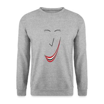 Beau sourire B01. - Sweat-shirt Unisexe - gris chiné - Devant - Alina (178cm) & Michal (187cm)