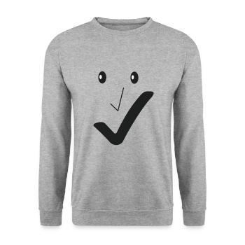 Beau sourire - Beau visage 01. - Sweat-shirt Unisexe - gris chiné - Devant - Alina (178cm) & Michal (187cm)
