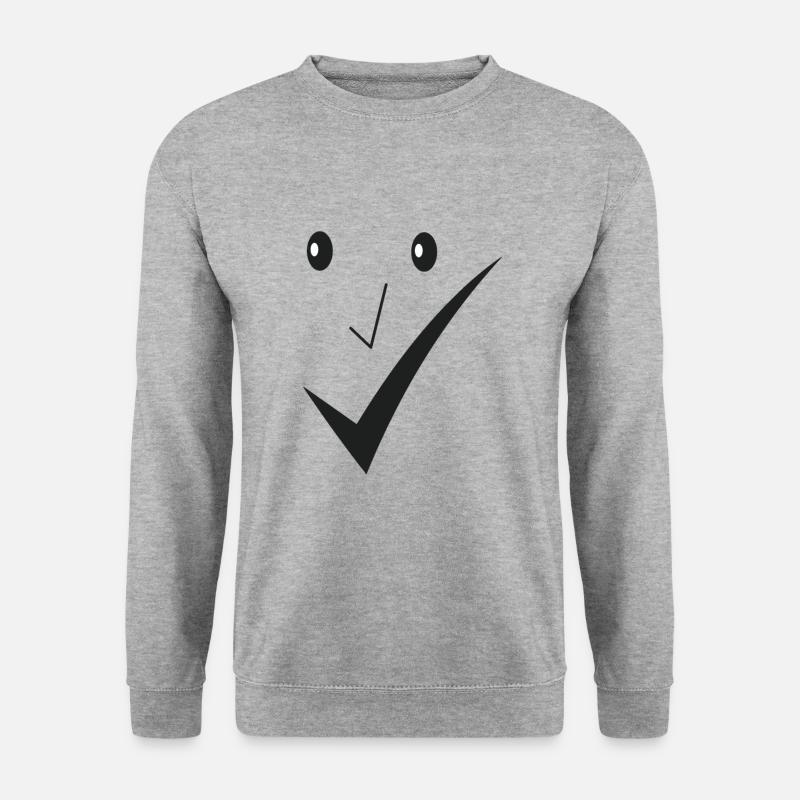 Feines Lächeln - Feines Gesicht D01. - Unisex Pullover - Weißgrau meliert