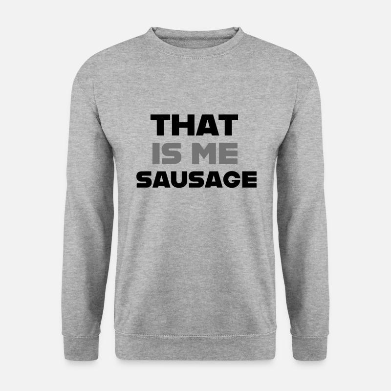 Denglisch Spruch That Is Me Sausage Englisch Deuts - Unisex Pullover - Weißgrau meliert