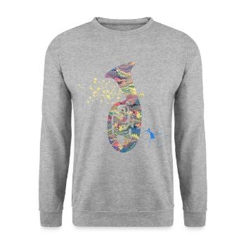 cor ténor e 252 - Sweat-shirt Unisexe - gris chiné - Devant - Alina (178cm) & Michal (187cm)