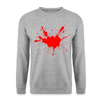 Fun Blut Design Streetart - Unisex Pullover - Weißgrau meliert - Vorne - Alina (178cm) & Michal (187cm)