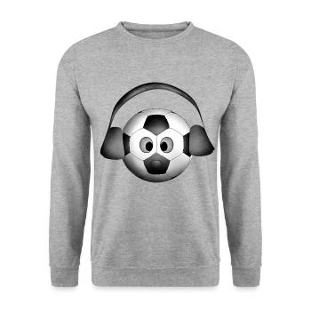 Football Headphones - Unisex Sweatshirt - salt & pepper - Front - Alina (178cm) & Michal (187cm)