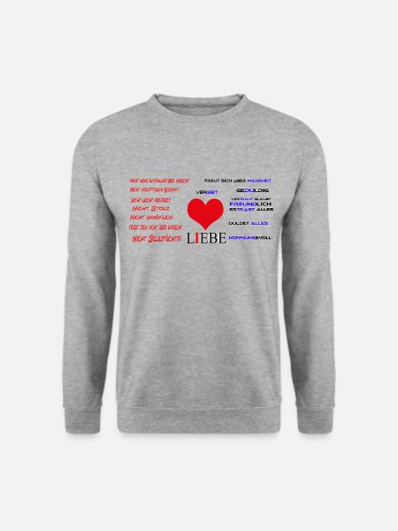 Liebe einfach erklärt - Unisex Pullover - Weißgrau meliert