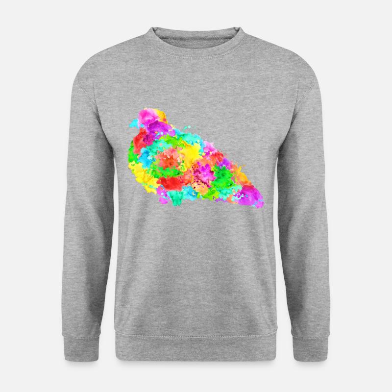 Splash Pigeon Friend - Unisex Pullover - Weißgrau meliert