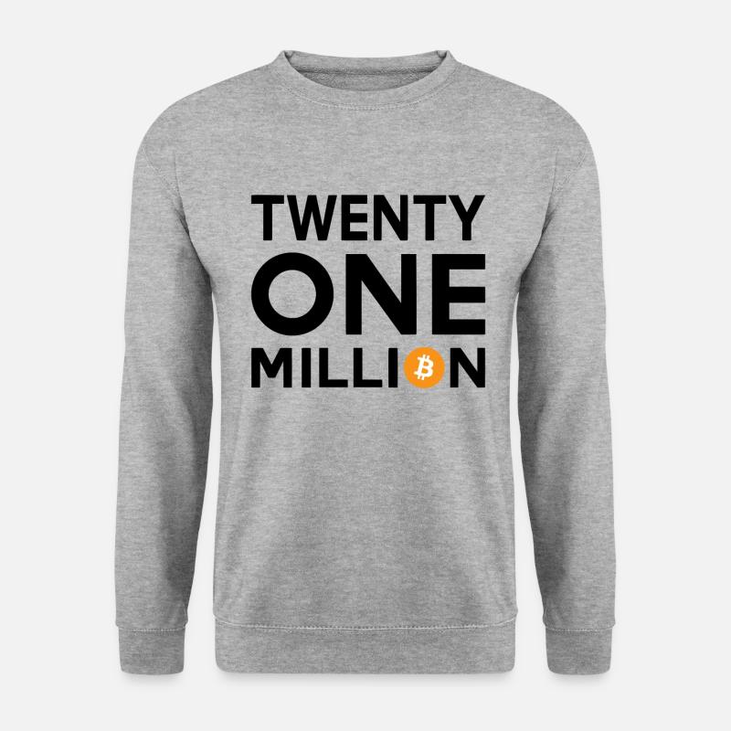 Bitcoin Veintiún millones - Sudadera unisex - jaspeado blanco gris