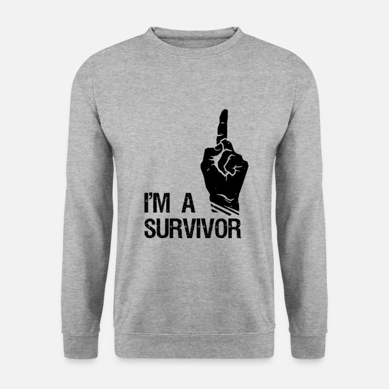 DbD I´m a survivor black - Unisex Pullover - Weißgrau meliert